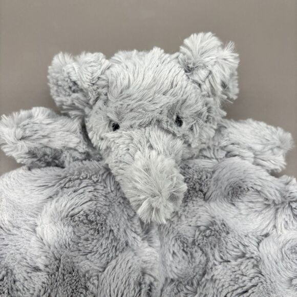 Cloud Island Gray Elephant Lovey Plush Swirl Security Blanket Satin Trim 13" - Picture 3 of 8